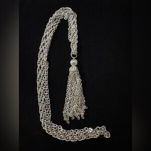 Silver-Tone Tassel Multi-Strand Necklace